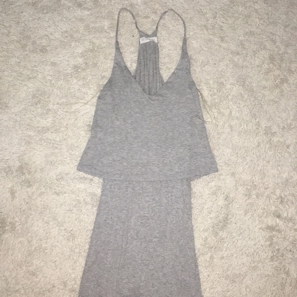 grey ribbed maxi dress